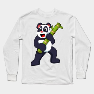 Panda with Bamboo Long Sleeve T-Shirt